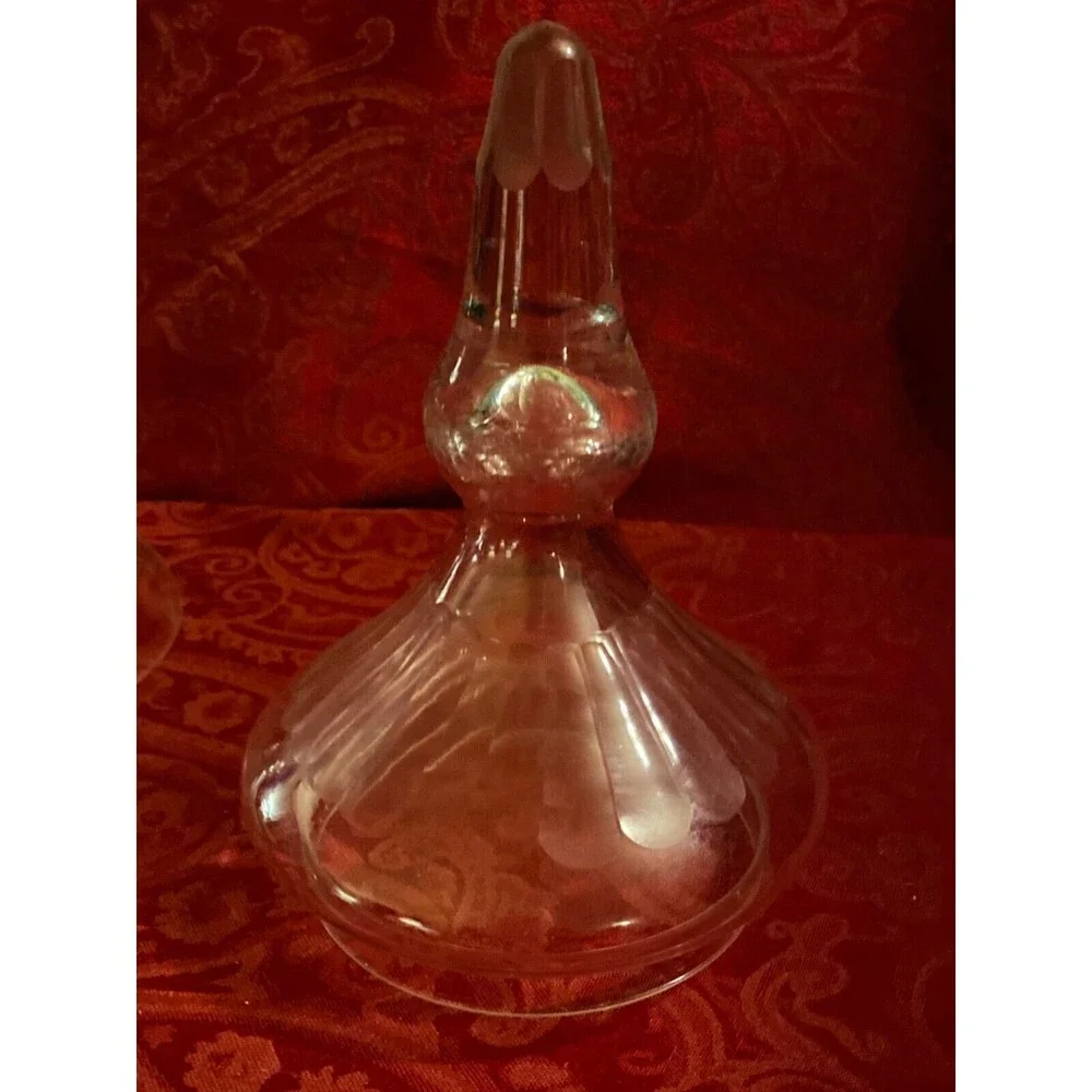 Vintage Princess House etched Glass Drink Dispenser with Lid